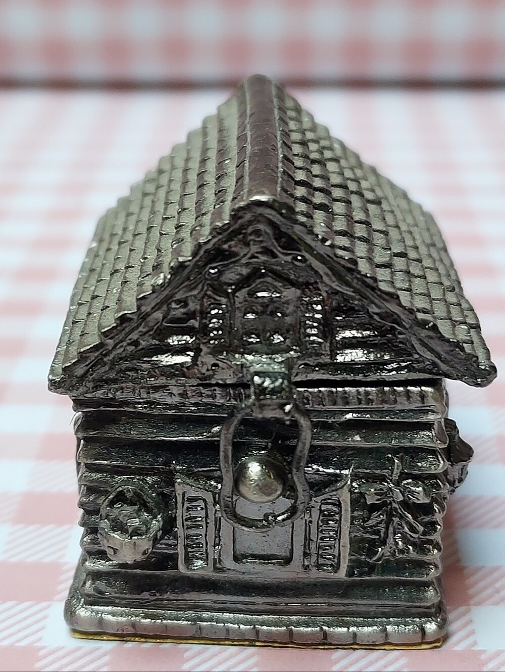 Miniature Pewter House Trinket Box